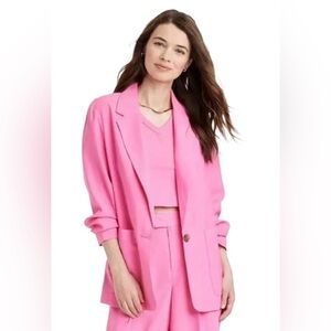 A New Day Women's Relaxed Hot Pink Blazer